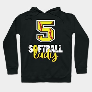 5th Birthday Softball Lady Girl 5 Years Old Softball Lover design Hoodie